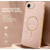 Phonesta Luxury Carbon Fiber Back Cover hoesje met MagSafe voor Apple iPhone 17e/16e - Roze 2