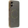 Phonesta Luxury Carbon Fiber Back Cover hoesje met MagSafe voor Apple iPhone 17 - Bruin 0