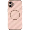 Phonesta Luxury Carbon Fiber Back Cover hoesje met MagSafe voor Apple iPhone 17 - Roze 2