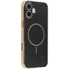 Phonesta Luxury Carbon Fiber Back Cover hoesje met MagSafe voor Apple iPhone 17 - Zwart 0