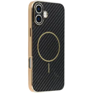 Phonesta Luxury Carbon Fiber Back Cover hoesje met MagSafe voor Apple iPhone 17 - Zwart