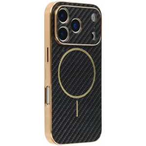 Phonesta Luxury Carbon Fiber Back Cover hoesje met MagSafe voor Apple iPhone 17 Pro - Zwart
