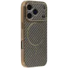 Phonesta Luxury Carbon Fiber Back Cover hoesje met MagSafe voor Apple iPhone 17 Pro Max - Bruin