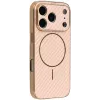 Phonesta Luxury Carbon Fiber Back Cover hoesje met MagSafe voor Apple iPhone 17 Pro Max - Roze 0