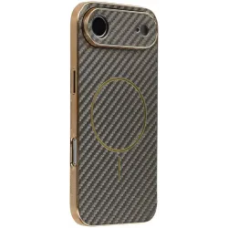 Phonesta Luxury Carbon Fiber Back Cover hoesje met MagSafe voor Apple iPhone Air - Bruin