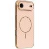 Phonesta Luxury Carbon Fiber Back Cover hoesje met MagSafe voor Apple iPhone Air - Roze 0