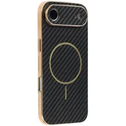 Phonesta Luxury Carbon Fiber Back Cover hoesje met MagSafe voor Apple iPhone Air - Zwart