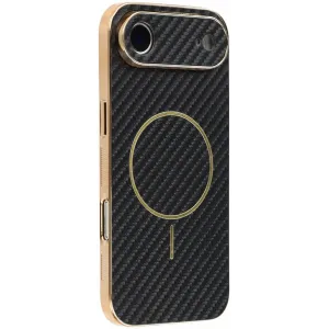 Phonesta Luxury Carbon Fiber Back Cover hoesje met MagSafe voor Apple iPhone Air - Zwart