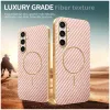 Phonesta Luxury Carbon Fiber Back Cover hoesje met MagSafe voor Samsung Galaxy S25 FE - Roze 3