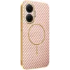 Phonesta Luxury Carbon Fiber Back Cover hoesje met MagSafe voor Xiaomi Poco F7 - Roze 0