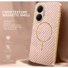 Phonesta Luxury Carbon Fiber Back Cover hoesje met MagSafe voor Xiaomi Poco F7 - Roze 1