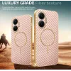 Phonesta Luxury Carbon Fiber Back Cover hoesje met MagSafe voor Xiaomi Poco F7 - Roze 3