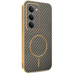 Phonesta Luxury Carbon Fiber Back Cover hoesje met MagSafe voor Xiaomi Redmi 15 - Bruin
