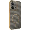 Phonesta Luxury Carbon Fiber Back Cover hoesje met MagSafe voor Xiaomi Redmi 15C / Xiaomi Poco C85 - Bruin 0