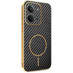 Phonesta Luxury Carbon Fiber Back Cover hoesje met MagSafe voor Xiaomi Redmi 15C / Xiaomi Poco C85 - Zwart