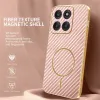 Phonesta Luxury Carbon Fiber Back Cover hoesje met MagSafe voor Motorola Edge 60 Pro - Roze 2