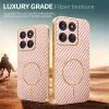 Phonesta Luxury Carbon Fiber Back Cover hoesje met MagSafe voor Motorola Edge 60 Pro - Roze 4