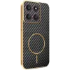 Phonesta Luxury Carbon Fiber Back Cover hoesje met MagSafe voor Motorola Edge 60 Pro - Zwart 0