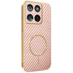Phonesta Luxury Carbon Fiber Back Cover hoesje met MagSafe voor Motorola Edge 60 / Edge 60 Fusion - Roze