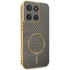 Phonesta Luxury Carbon Fiber Back Cover hoesje met MagSafe voor Motorola Moto G56 - Bruin 0