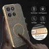 Phonesta Luxury Carbon Fiber Back Cover hoesje met MagSafe voor Motorola Moto G56 - Bruin 6