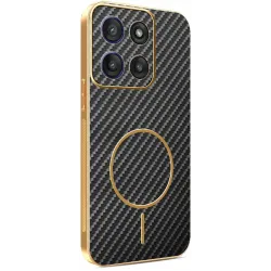 Phonesta Luxury Carbon Fiber Back Cover hoesje met MagSafe voor Motorola Moto G56 - Zwart