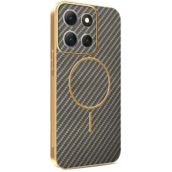 Phonesta Luxury Carbon Fiber Back Cover hoesje met MagSafe voor Motorola Moto G86 - Bruin