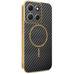 Phonesta Luxury Carbon Fiber Back Cover hoesje met MagSafe voor Motorola Moto G86 - Zwart