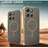 Phonesta Luxury Carbon Fiber Back Cover hoesje met MagSafe voor Motorola Moto G86 Power - Bruin 3