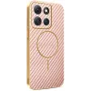 Phonesta Luxury Carbon Fiber Back Cover hoesje met MagSafe voor Motorola Moto G86 Power - Roze 0