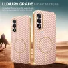 Phonesta Luxury Carbon Fiber Back Cover hoesje met MagSafe voor OnePlus Nord 5 - Roze 5