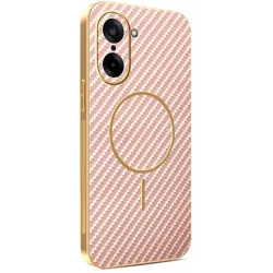 Phonesta Luxury Carbon Fiber Back Cover hoesje met MagSafe voor OnePlus Nord CE5 - Roze