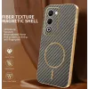 Phonesta Luxury Carbon Fiber Back Cover hoesje met MagSafe voor Oppo A5/A5m - Bruin 1