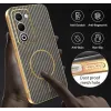 Phonesta Luxury Carbon Fiber Back Cover hoesje met MagSafe voor Oppo A5/A5m - Bruin 6