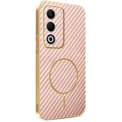 Phonesta Luxury Carbon Fiber Back Cover hoesje met MagSafe voor Oppo A5/A5m - Roze