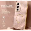 Phonesta Luxury Carbon Fiber Back Cover hoesje met MagSafe voor Oppo A5/A5m - Roze 1