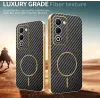 Phonesta Luxury Carbon Fiber Back Cover hoesje met MagSafe voor Oppo A5/A5m - Zwart 3