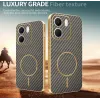 Phonesta Luxury Carbon Fiber Back Cover hoesje met MagSafe voor Oppo A5x - Bruin 3