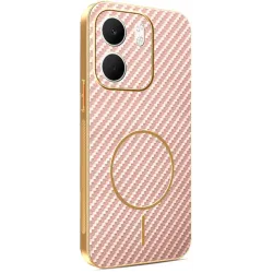 Phonesta Luxury Carbon Fiber Back Cover hoesje met MagSafe voor Oppo A5x - Roze