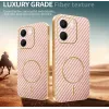 Phonesta Luxury Carbon Fiber Back Cover hoesje met MagSafe voor Oppo A5x - Roze 3