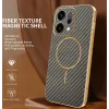 Phonesta Luxury Carbon Fiber Back Cover hoesje met MagSafe voor Oppo Reno14 - Bruin 1