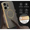 Phonesta Luxury Carbon Fiber Back Cover hoesje met MagSafe voor Oppo Reno14 - Bruin 6