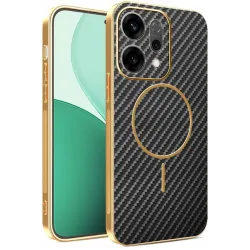 Phonesta Luxury Carbon Fiber Back Cover hoesje met MagSafe voor Oppo Reno14 - Zwart