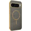 Phonesta Luxury Carbon Fiber Back Cover hoesje met MagSafe voor Google Pixel 10 Pro - Bruin 0
