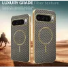Phonesta Luxury Carbon Fiber Back Cover hoesje met MagSafe voor Google Pixel 10 Pro - Bruin 3