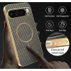 Phonesta Luxury Carbon Fiber Back Cover hoesje met MagSafe voor Google Pixel 10 Pro XL - Bruin 7
