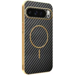 Phonesta Luxury Carbon Fiber Back Cover hoesje met MagSafe voor Google Pixel 10 Pro XL - Zwart