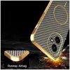 Phonesta Luxury Carbon Fiber Back Cover hoesje met MagSafe voor HONOR 400 - Bruin 6
