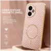 Phonesta Luxury Carbon Fiber Back Cover hoesje met MagSafe voor HONOR 400 - Roze 1
