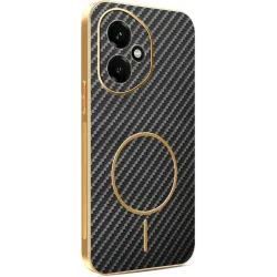 Phonesta Luxury Carbon Fiber Back Cover hoesje met MagSafe voor HONOR 400 - Zwart
